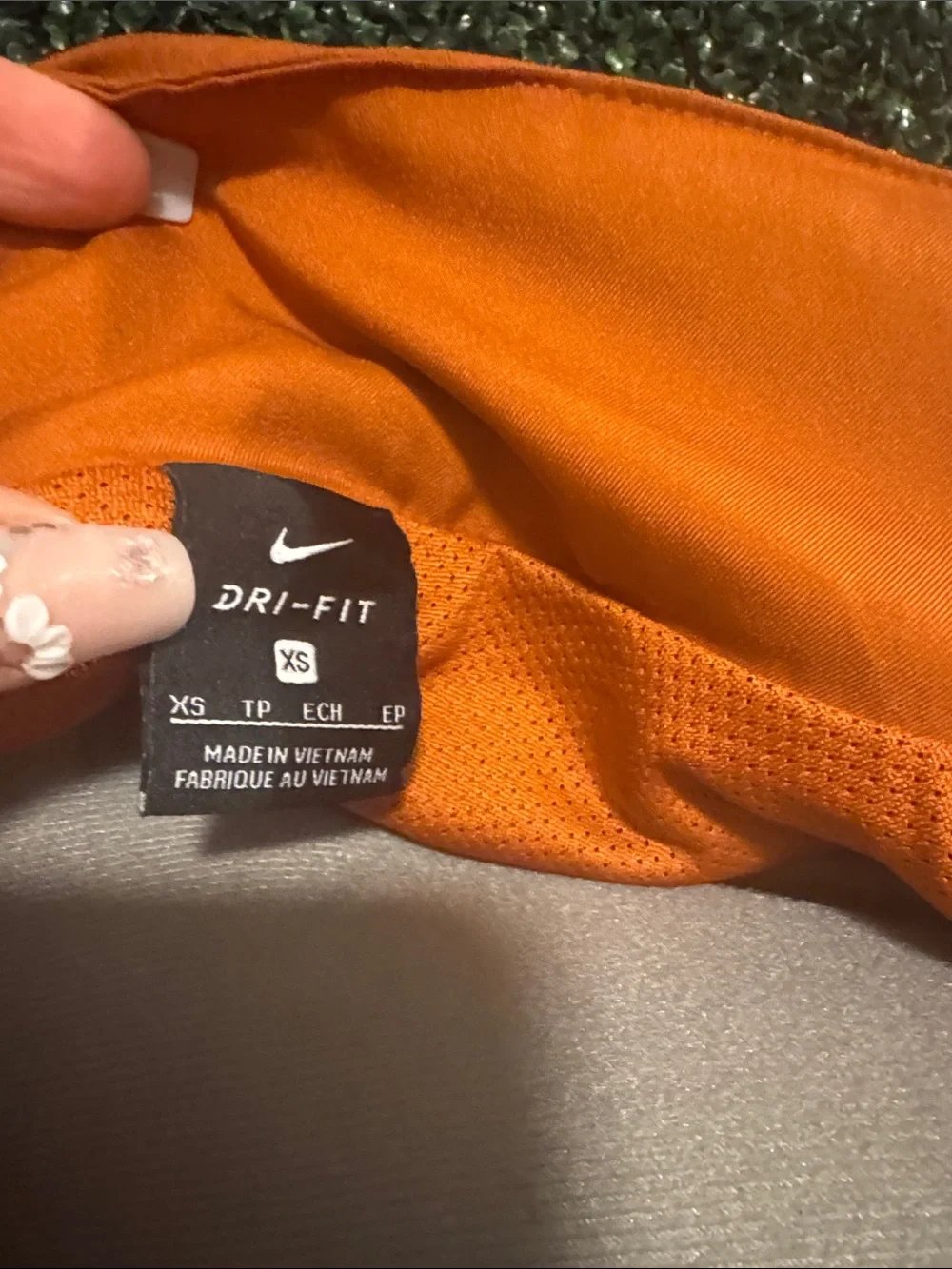 Nike Orange Full-Zip Hooded Jacket with White Sleeve Bands
